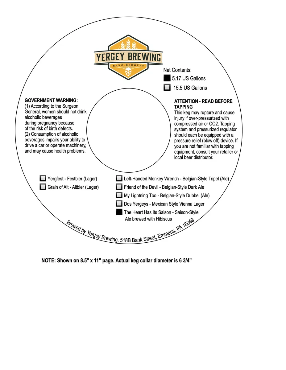 The Heart Has Its Saison — full label as filed with TTB