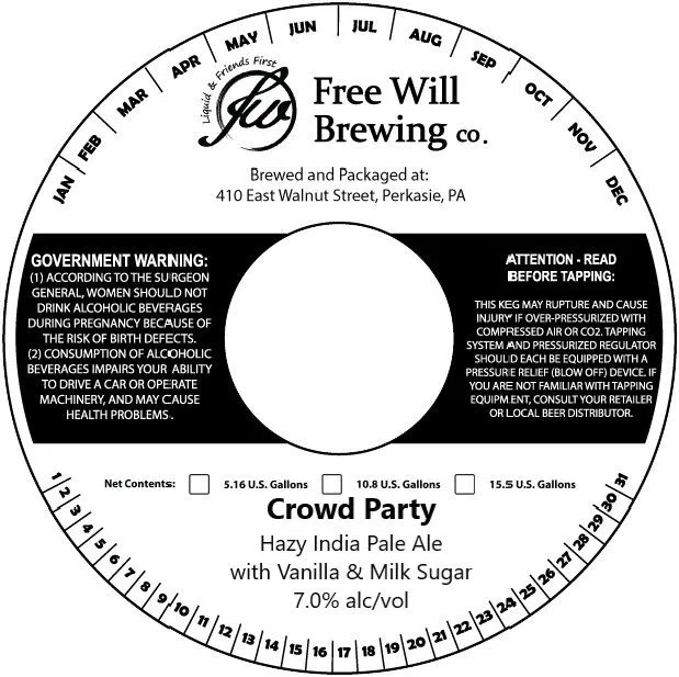 Crowd Party — full label as filed with TTB