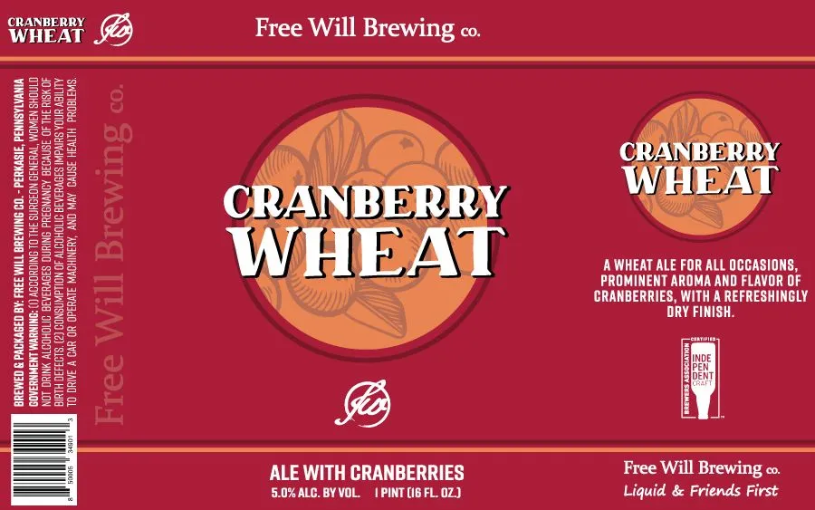 Cranberry Wheat — full label as filed with TTB