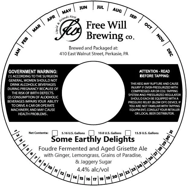 Some Earthly Delights — full label as filed with TTB