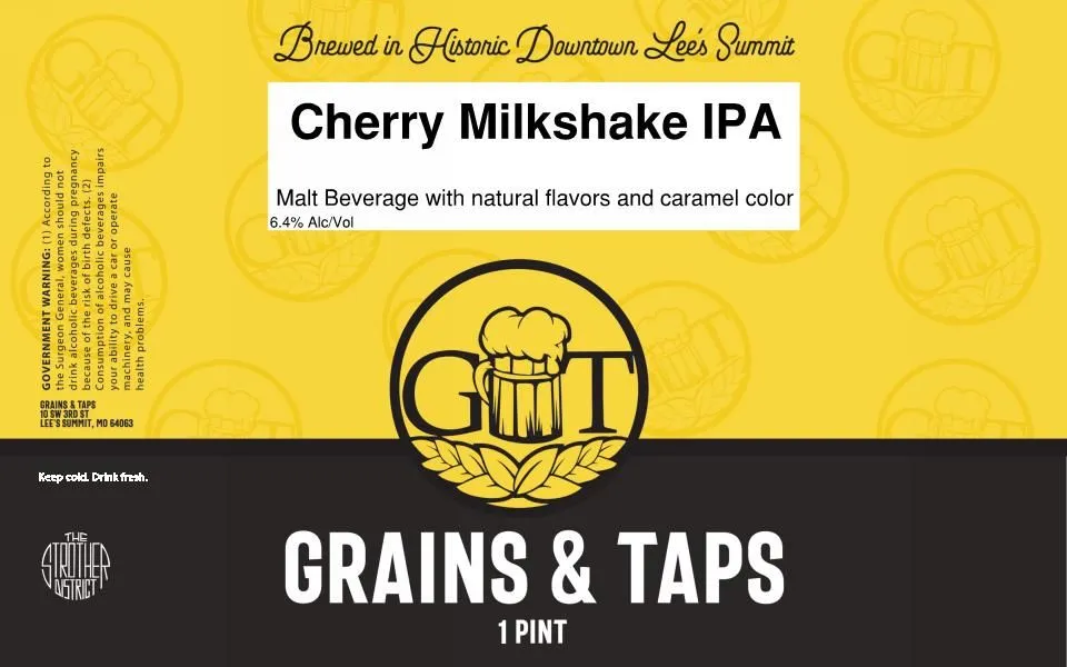 Cherry Milkshake IPA — full label as filed with TTB