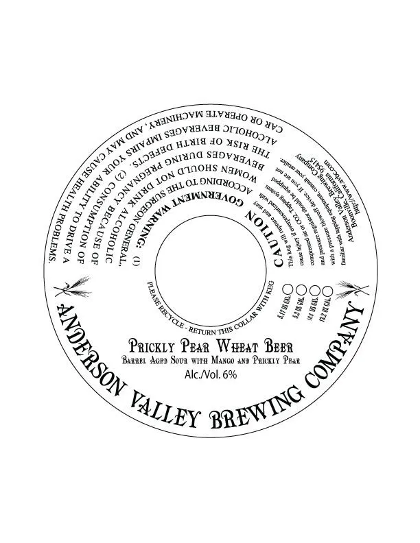 Prickly Pear Wheat Beer — full label as filed with TTB
