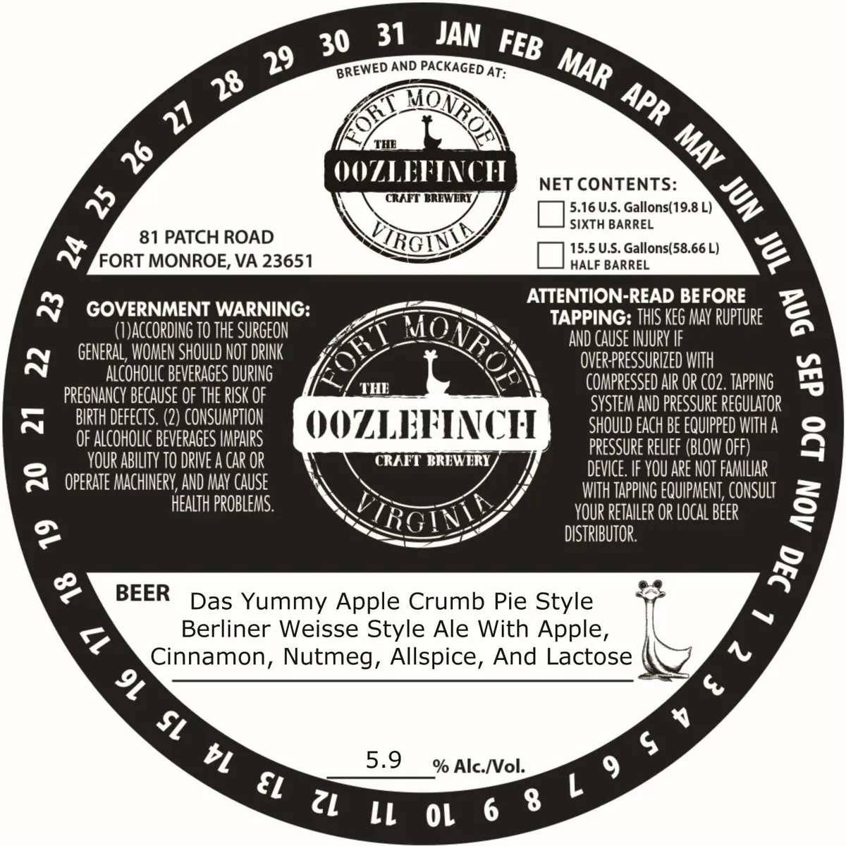 Das Yummy Apple Crumb Pie Style — full label as filed with TTB