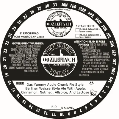 Das Yummy Apple Crumb Pie Style label