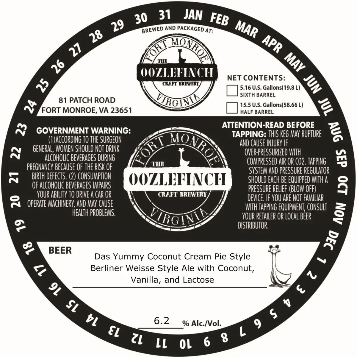 Das Yummy Coconut Cream Pie Style — full label as filed with TTB