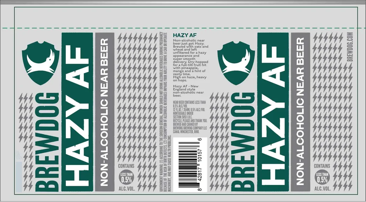 Hazy AF — full label as filed with TTB