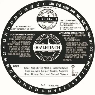 Sour, Not Stirred Martini-Inspired Style label
