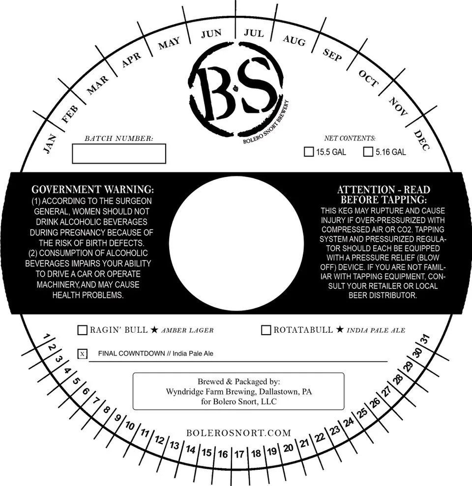Final Countdown — full label as filed with TTB