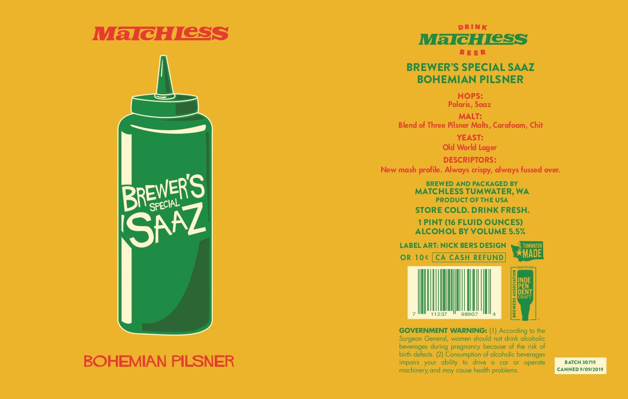 Brewer's Special Saaz label
