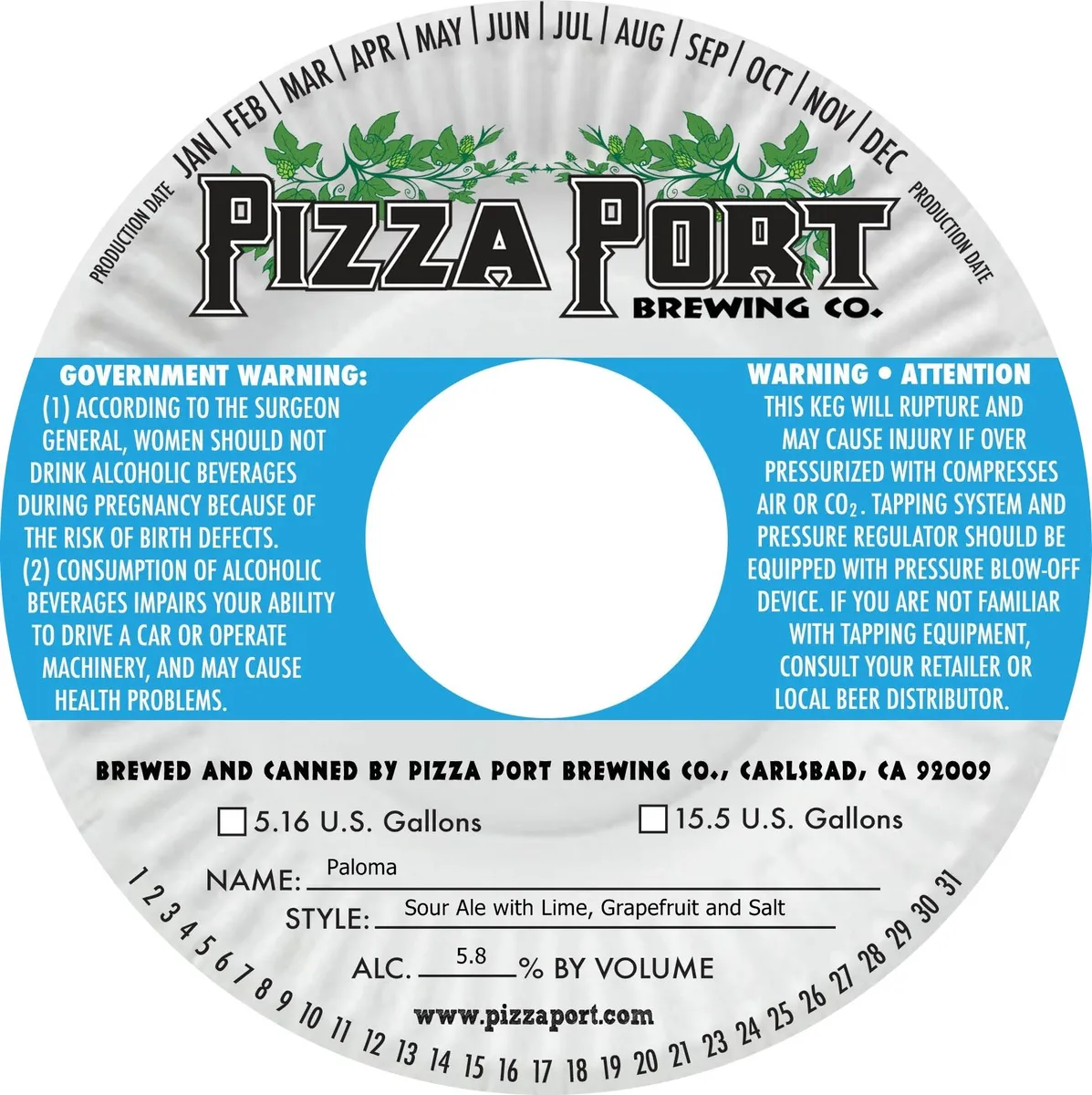 Paloma — full label as filed with TTB