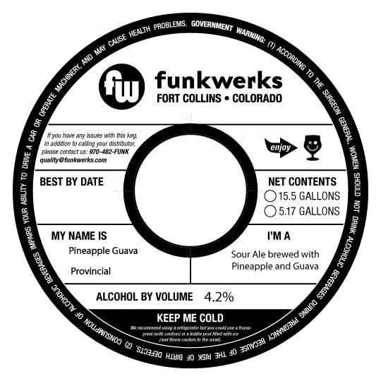 Pineapple Guava Provincial — full label as filed with TTB
