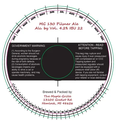 MG 130 Pilsner Ale label
