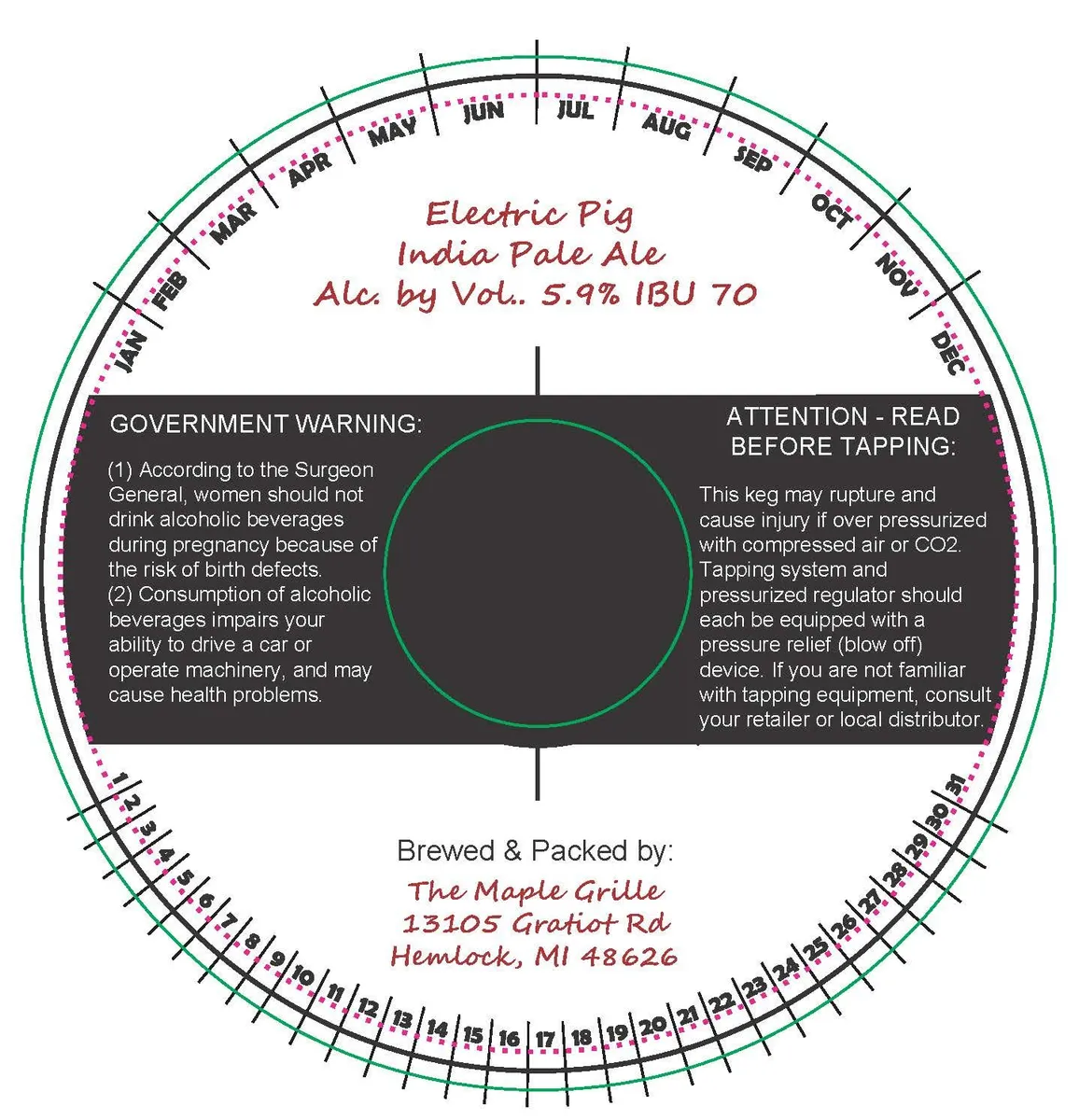 Electric Pig India Pale Ale — full label as filed with TTB