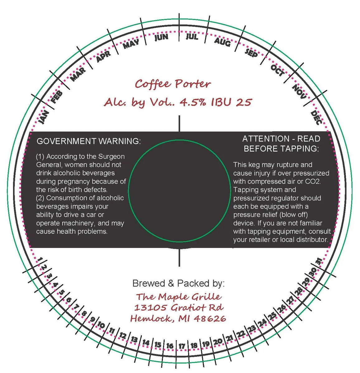 Coffee Porter — full label as filed with TTB