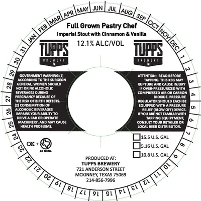 Full Grown Pastry Chef Imperial Stout label