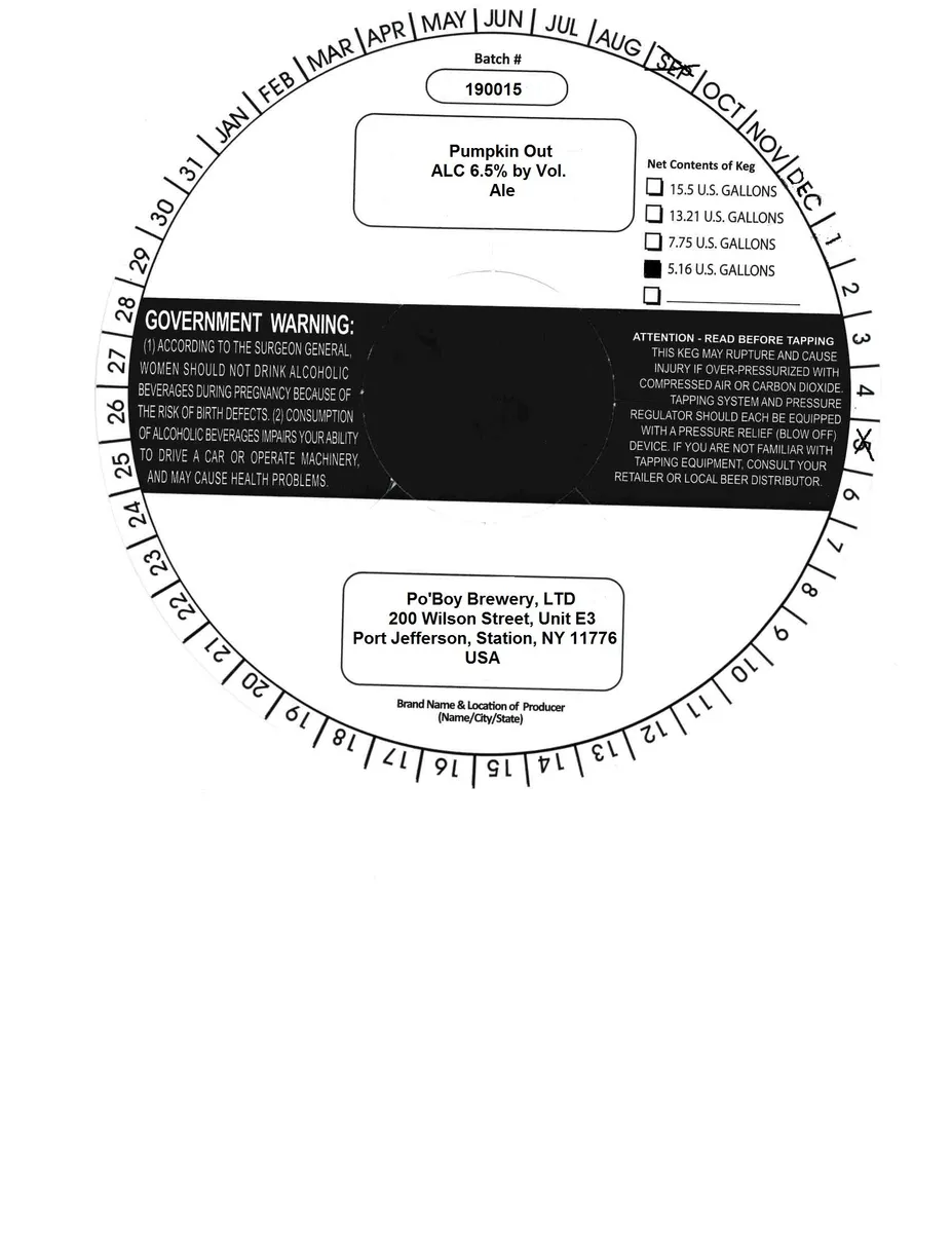 Pumpkin Out — full label as filed with TTB