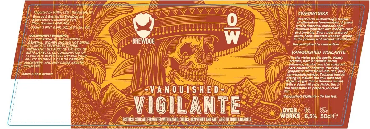 Vanquished Vigilante — full label as filed with TTB