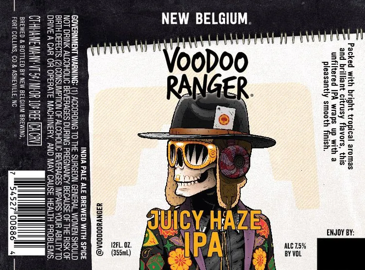 Voodoo Ranger Juicy Haze IPA — full label as filed with TTB