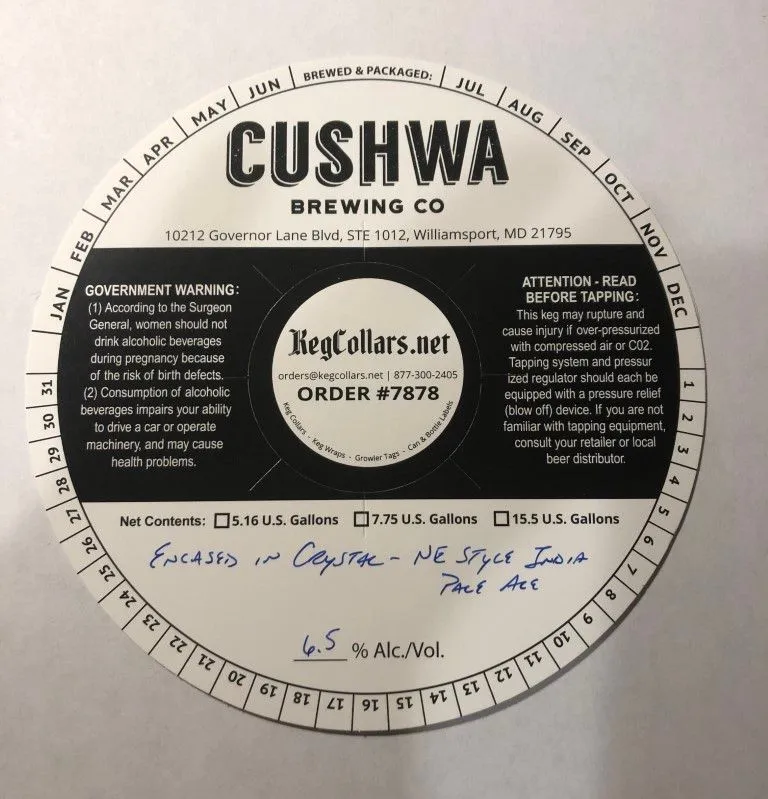 Encased In Crystal — full label as filed with TTB
