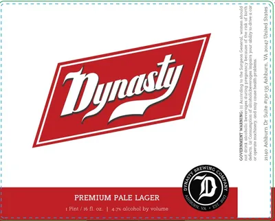 Dynasty Premium Pale Lager label