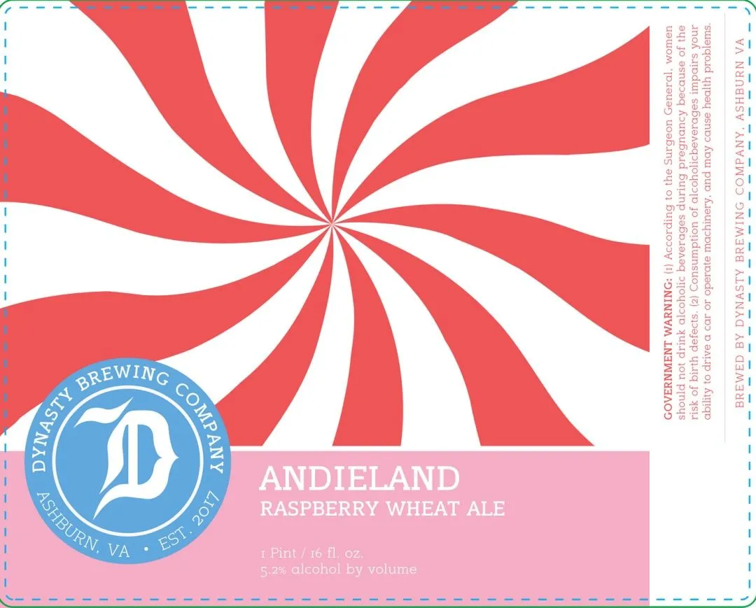 Andieland Raspberry Wheat Ale — full label as filed with TTB