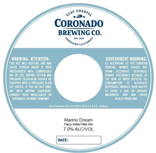 Marine Dream — full label as filed with TTB