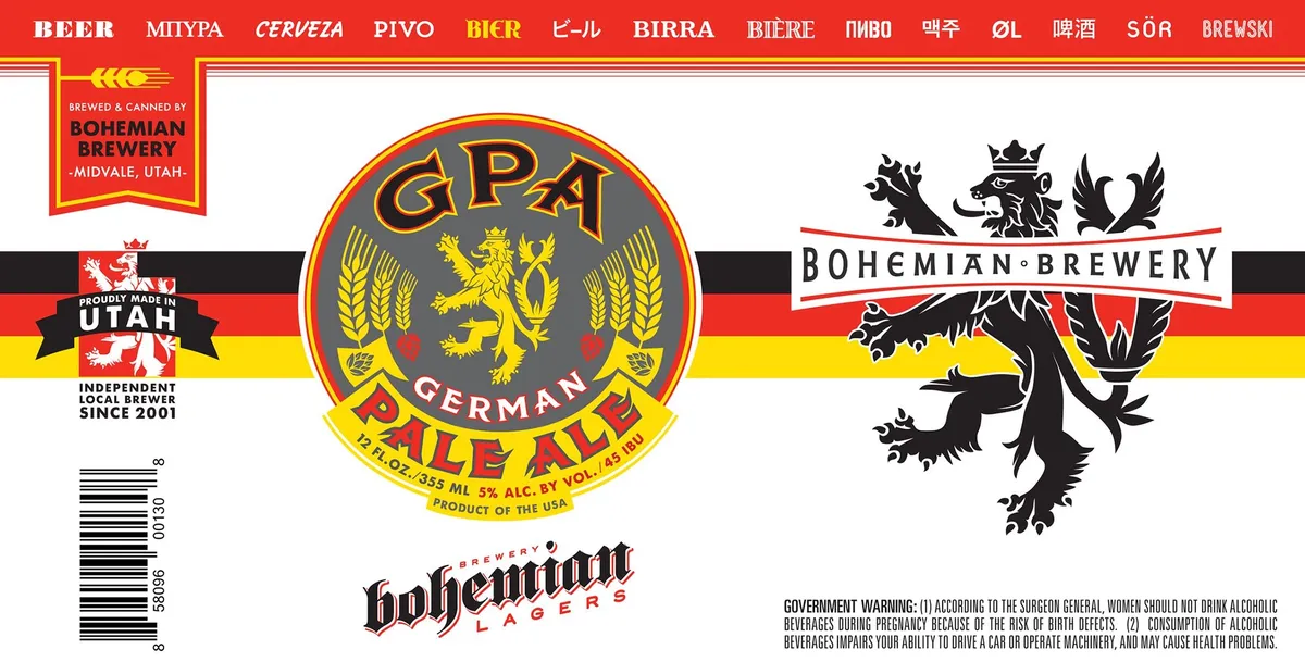 GPA German Pale Ale — full label as filed with TTB