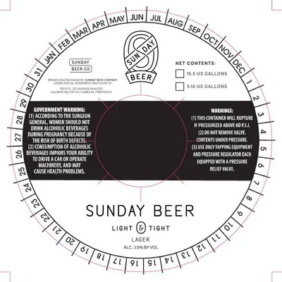 Sunday Beer Light & Tight label
