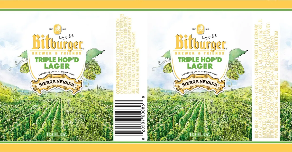 Triple Hop'd Lager — full label as filed with TTB