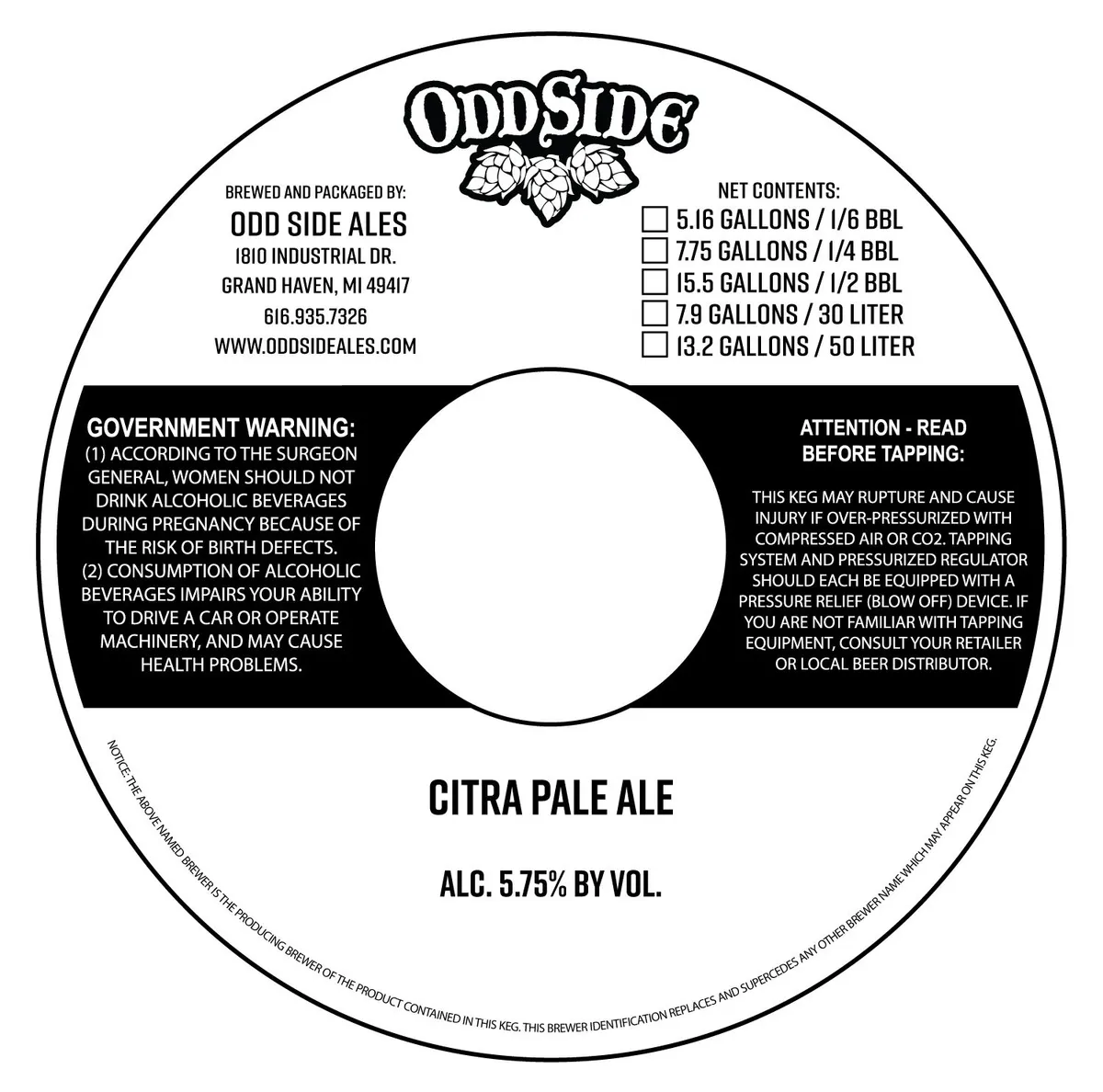 Citra Pale Ale — full label as filed with TTB
