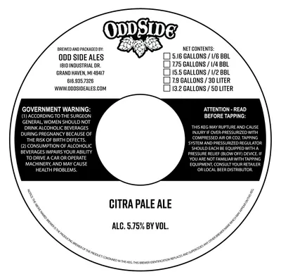 Citra Pale Ale label