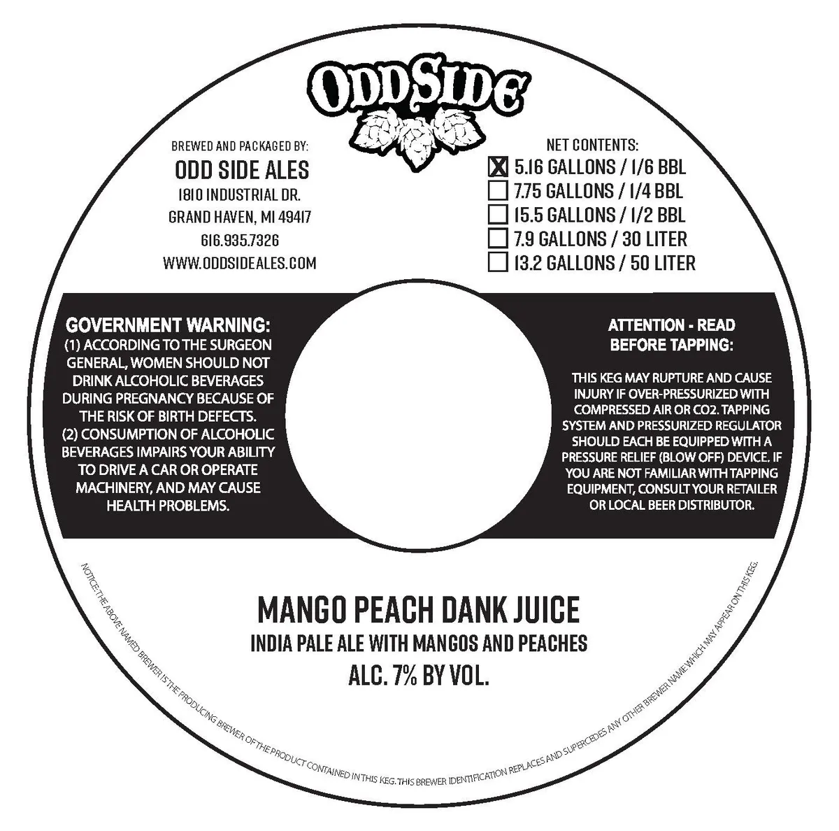 Mango Peach Dank Juice — full label as filed with TTB