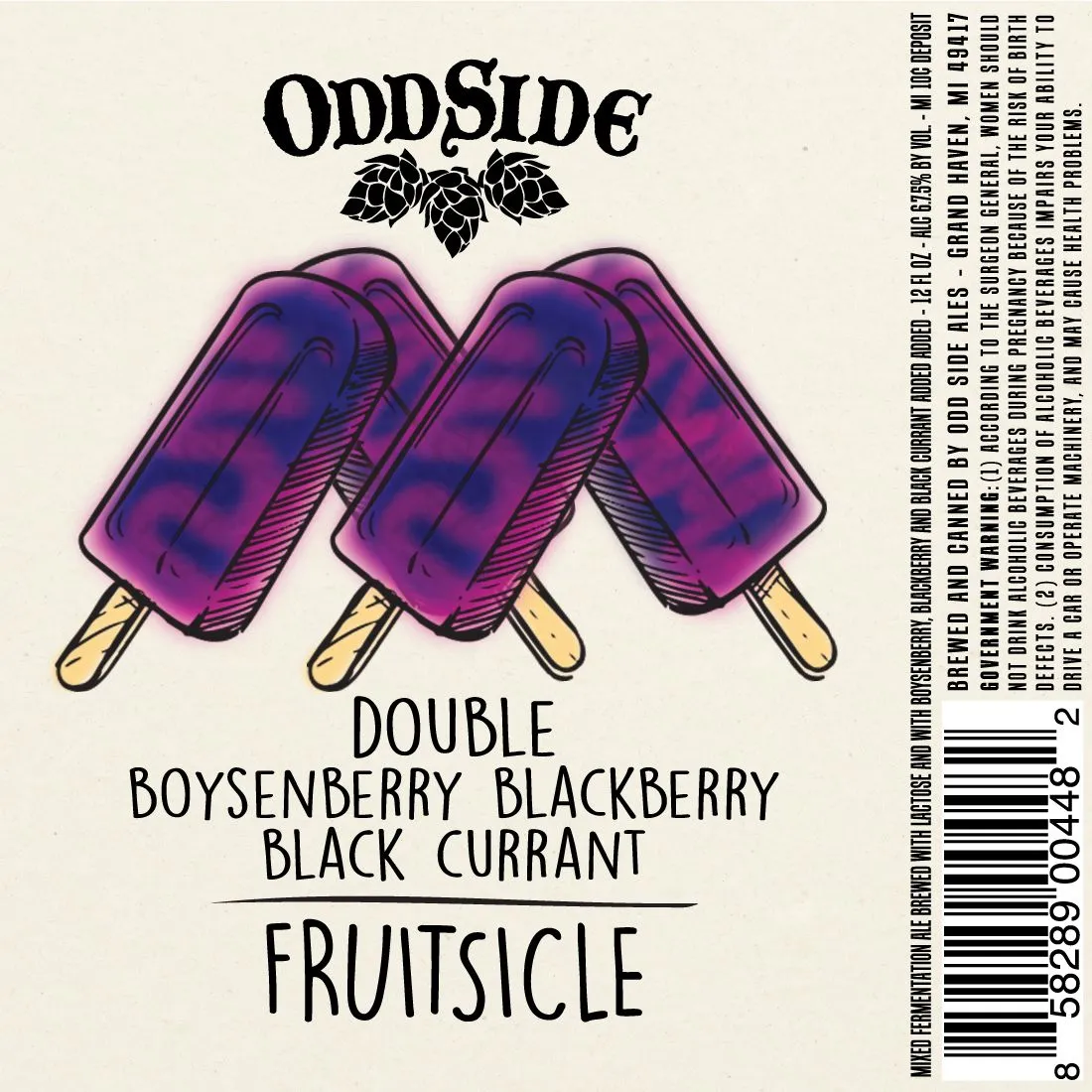 Double Boysenberry Blackberry Black Currant Fruitsicle — full label as filed with TTB