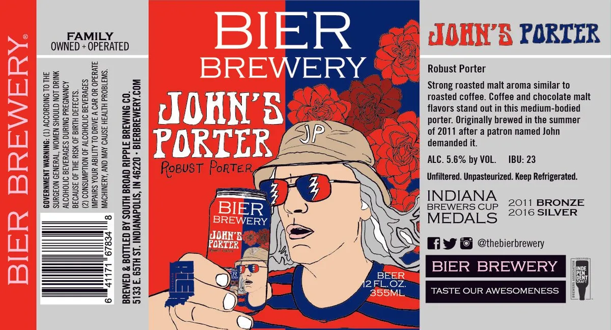 John's Porter — full label as filed with TTB