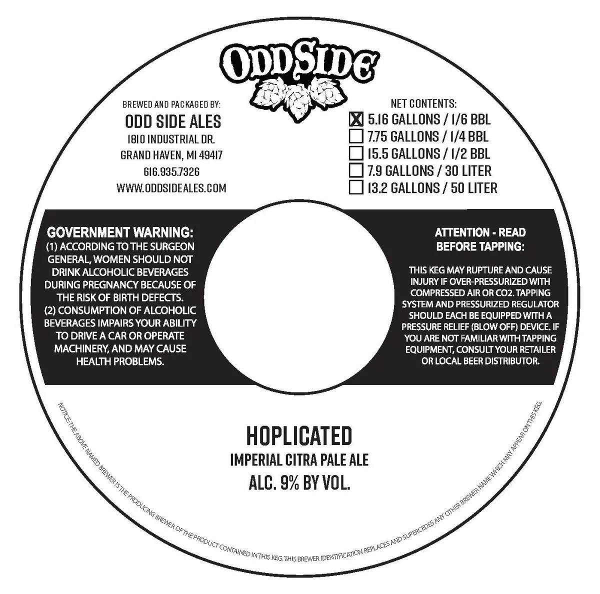 Hoplicated — full label as filed with TTB