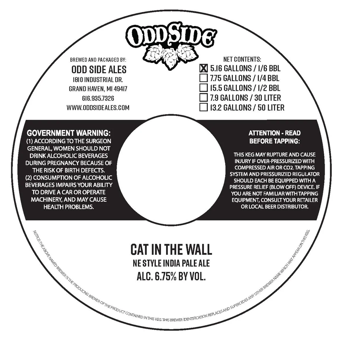 Cat In The Wall — full label as filed with TTB