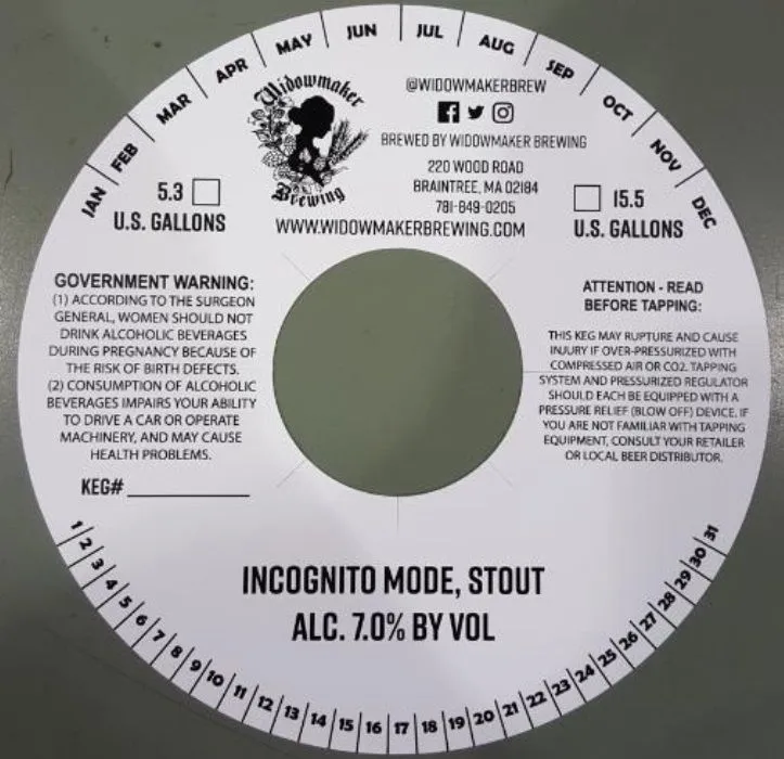 Incognito Mode, Stout — full label as filed with TTB