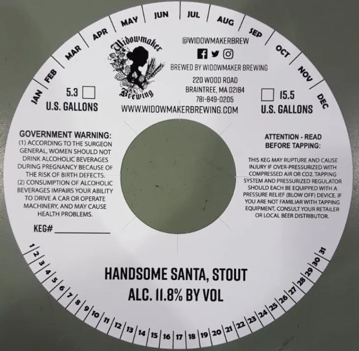 Handsome Santa, Stout — full label as filed with TTB