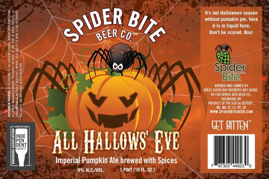 All Hallows' Eve Imperial Pumpkin Ale Brewed with Spices — full label as filed with TTB