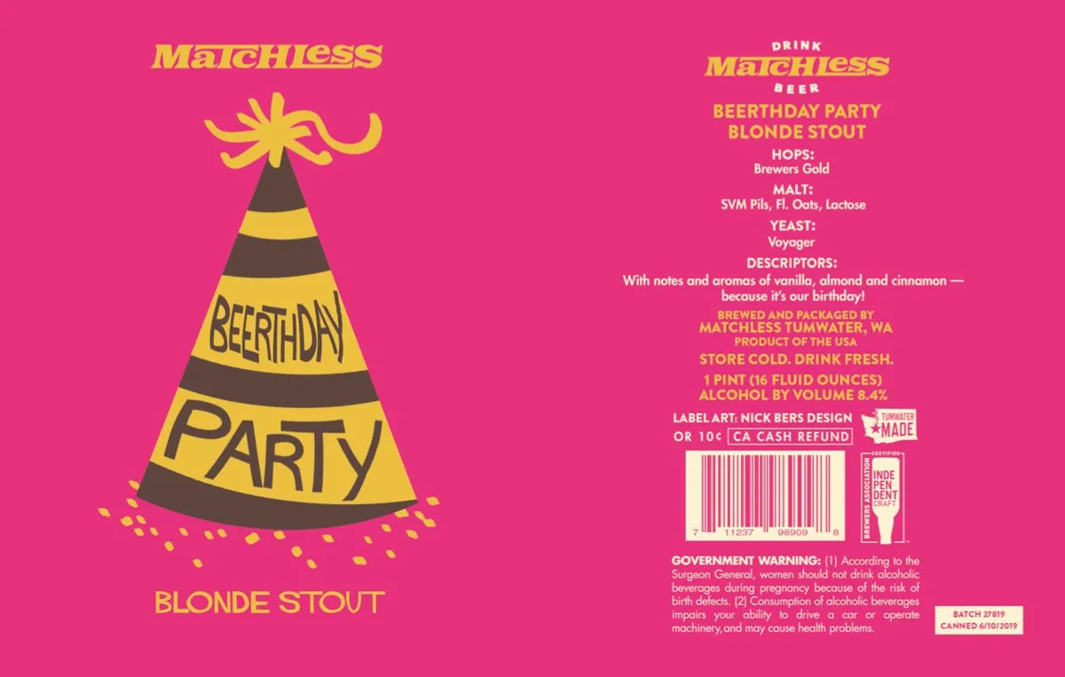 Beerthday Party — full label as filed with TTB