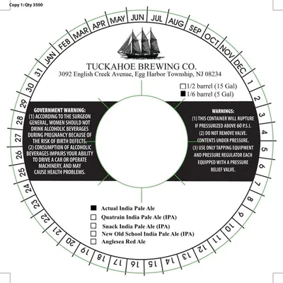 Actual India Pale Ale label