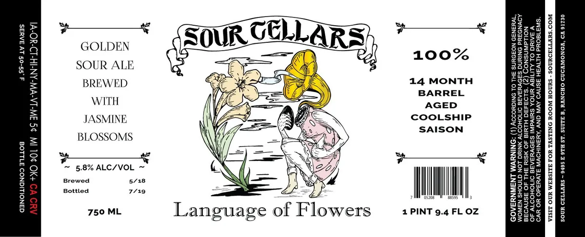 Language of Flowers — full label as filed with TTB