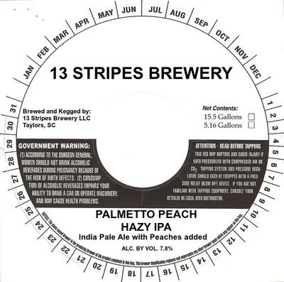 Palmetto Peach Hazy IPA label