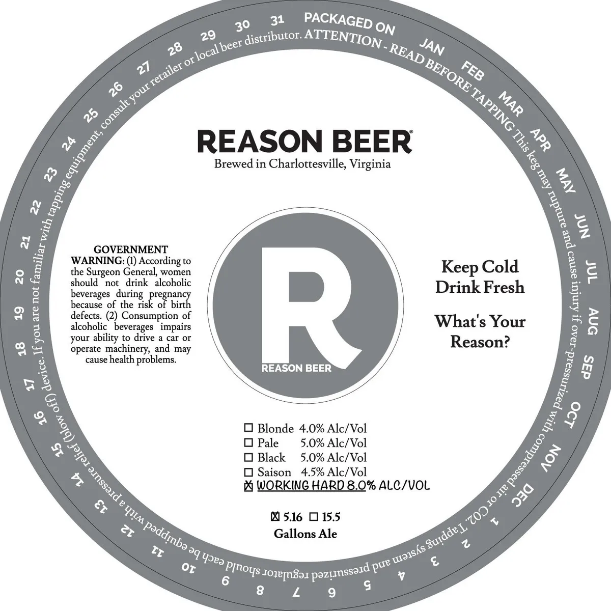 Working Hard — full label as filed with TTB