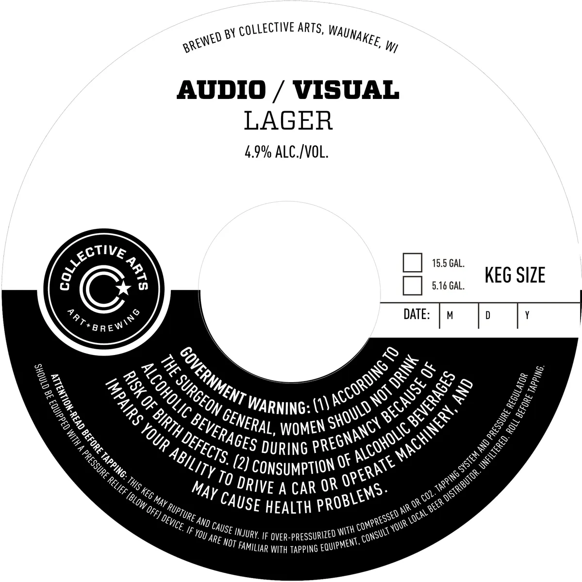 Audio / Visual Lager — full label as filed with TTB