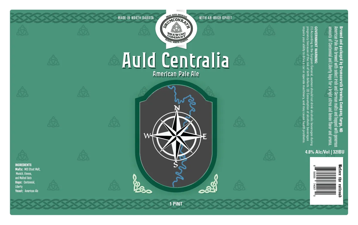 Auld Centralia American Pale Ale — full label as filed with TTB