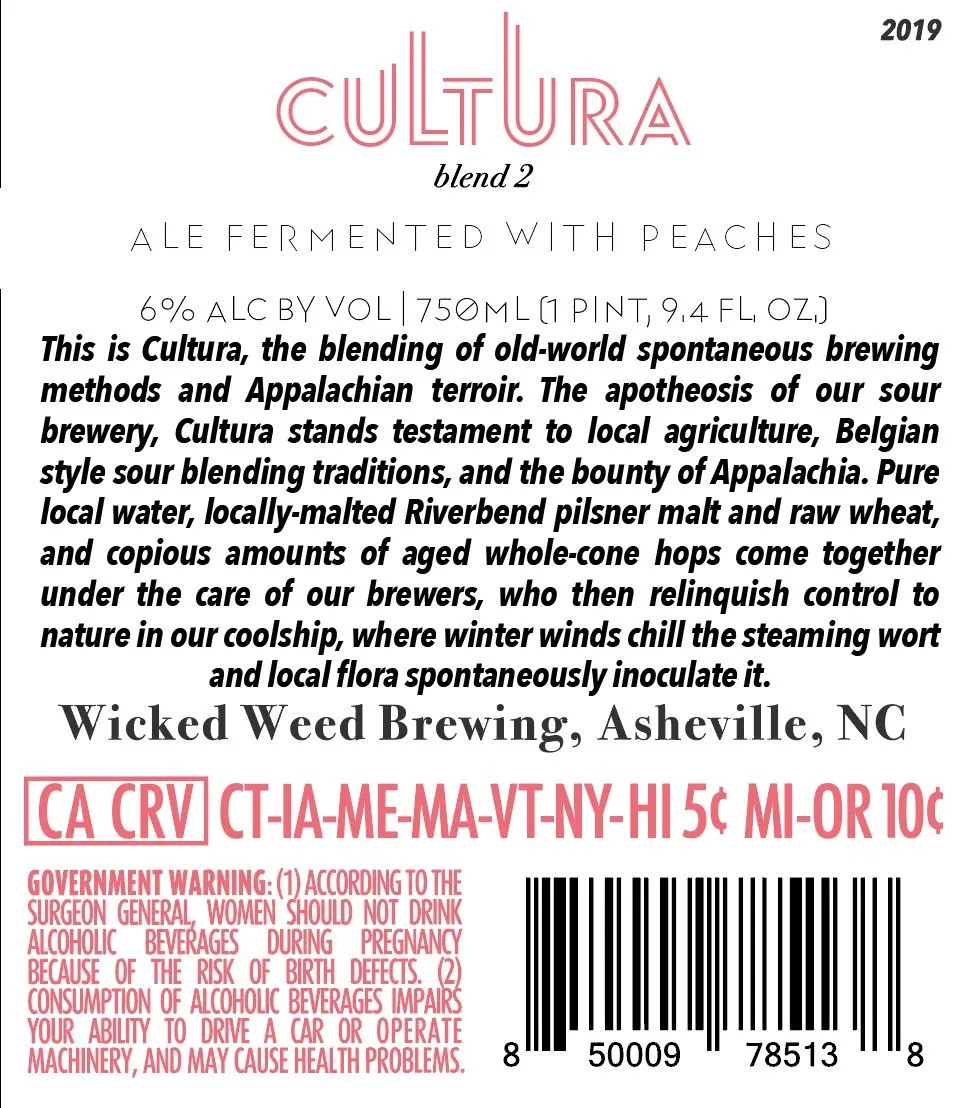 Cultura Blend 2 — full label as filed with TTB