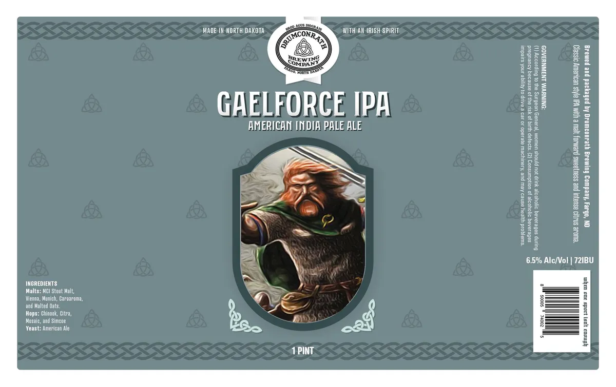 Gaelforce IPA — full label as filed with TTB