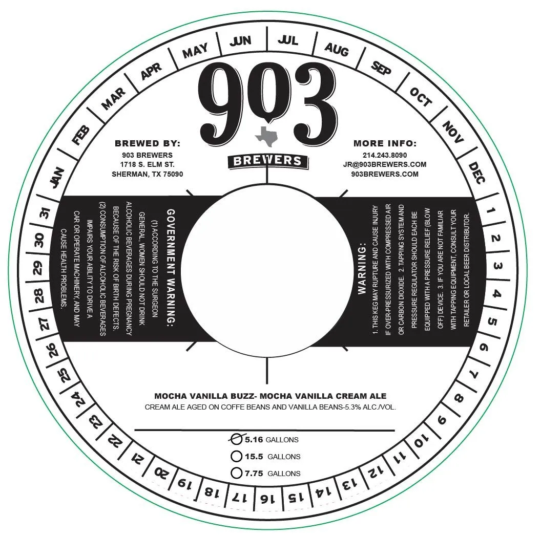 Mocha Vanilla Buzz — full label as filed with TTB