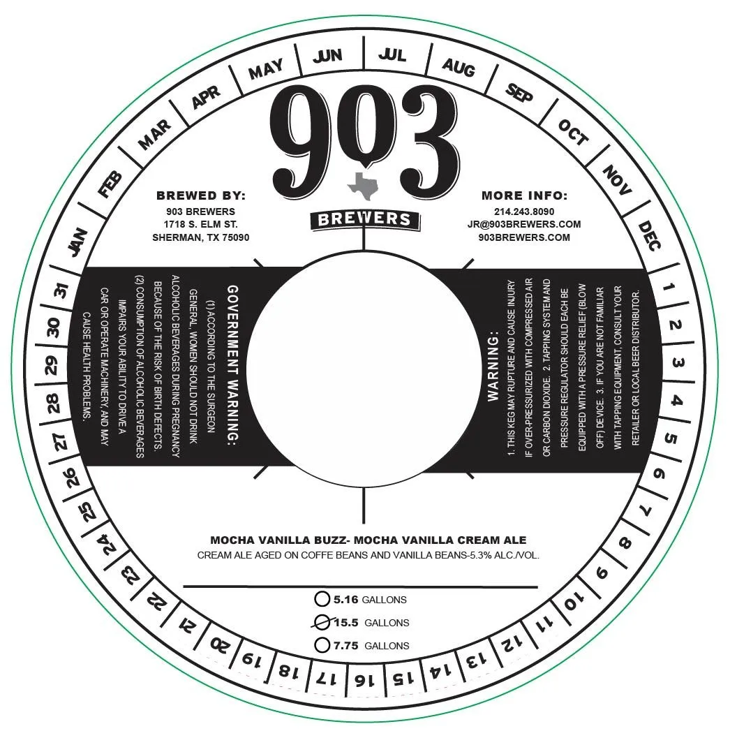 Mocha Vanilla Buzz — full label as filed with TTB